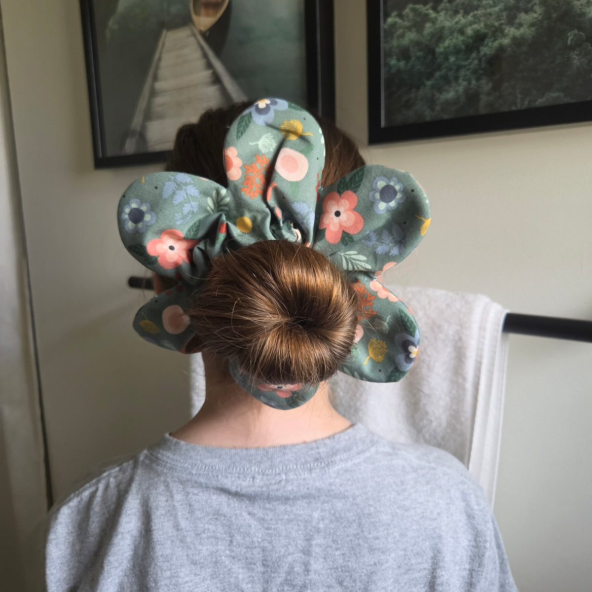 Garden Party Flower Scrunchie