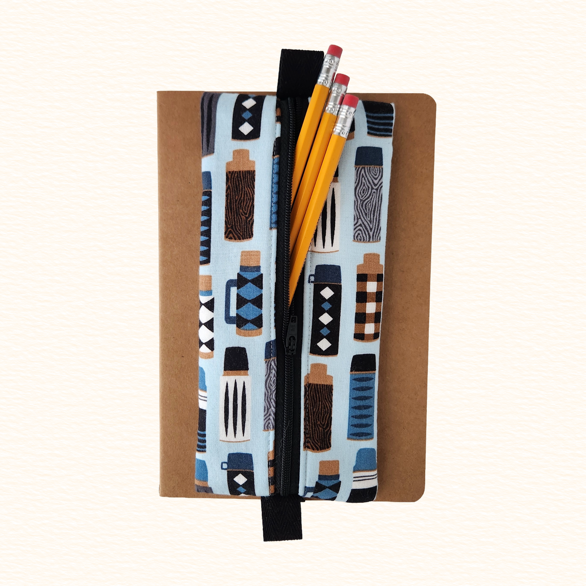 Camping Thermos Notebook Zip Pouch