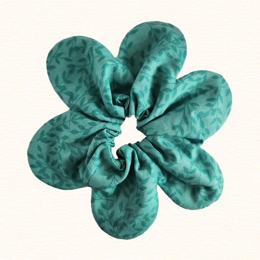 Leafy Flower Scrunchie