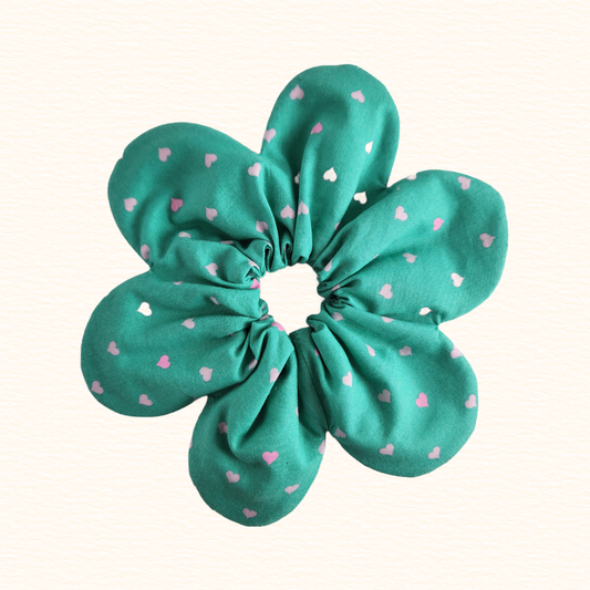Little Hearts Flower Scrunchie