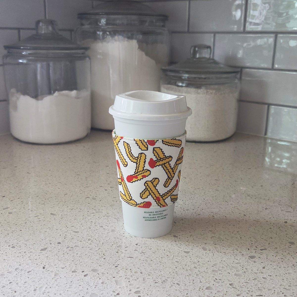 French Fries & Tacos Reversible Coffee Sleeve