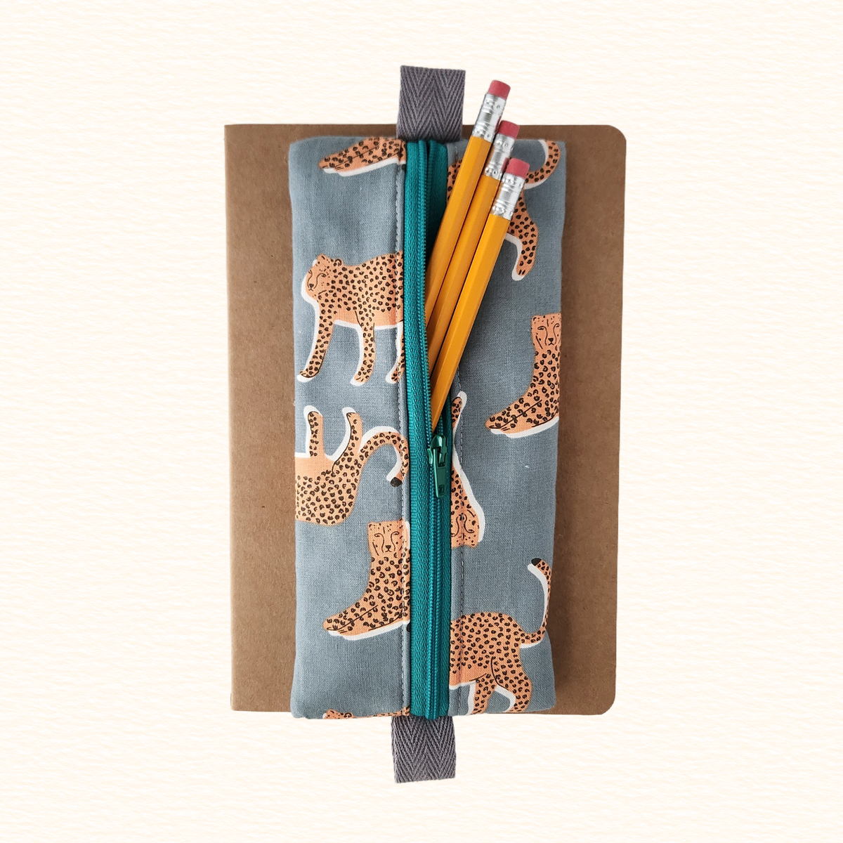 Leopard Notebook Zip Pouch