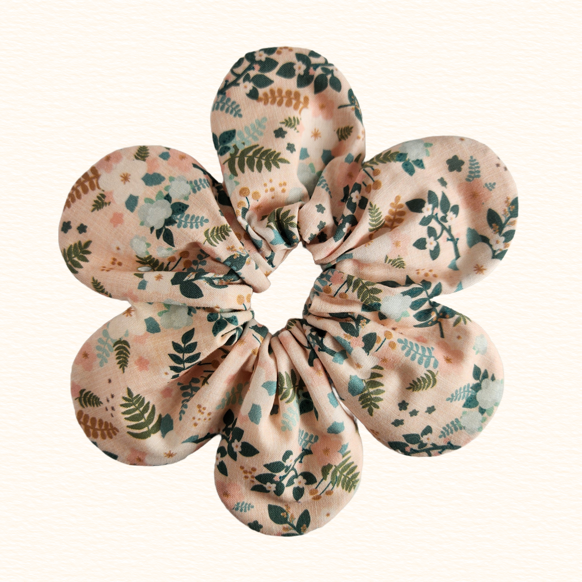 Fern and Floral Flower Scrunchie