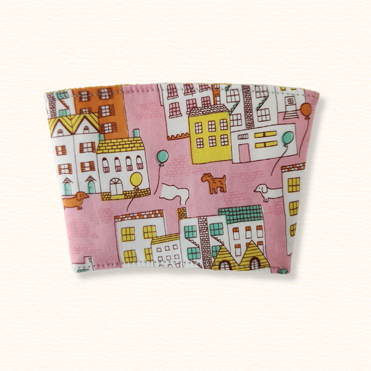 Little Houses Reversible Coffee Sleeve