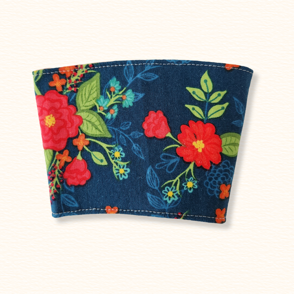 Blue Floral Reversible Coffee Sleeve