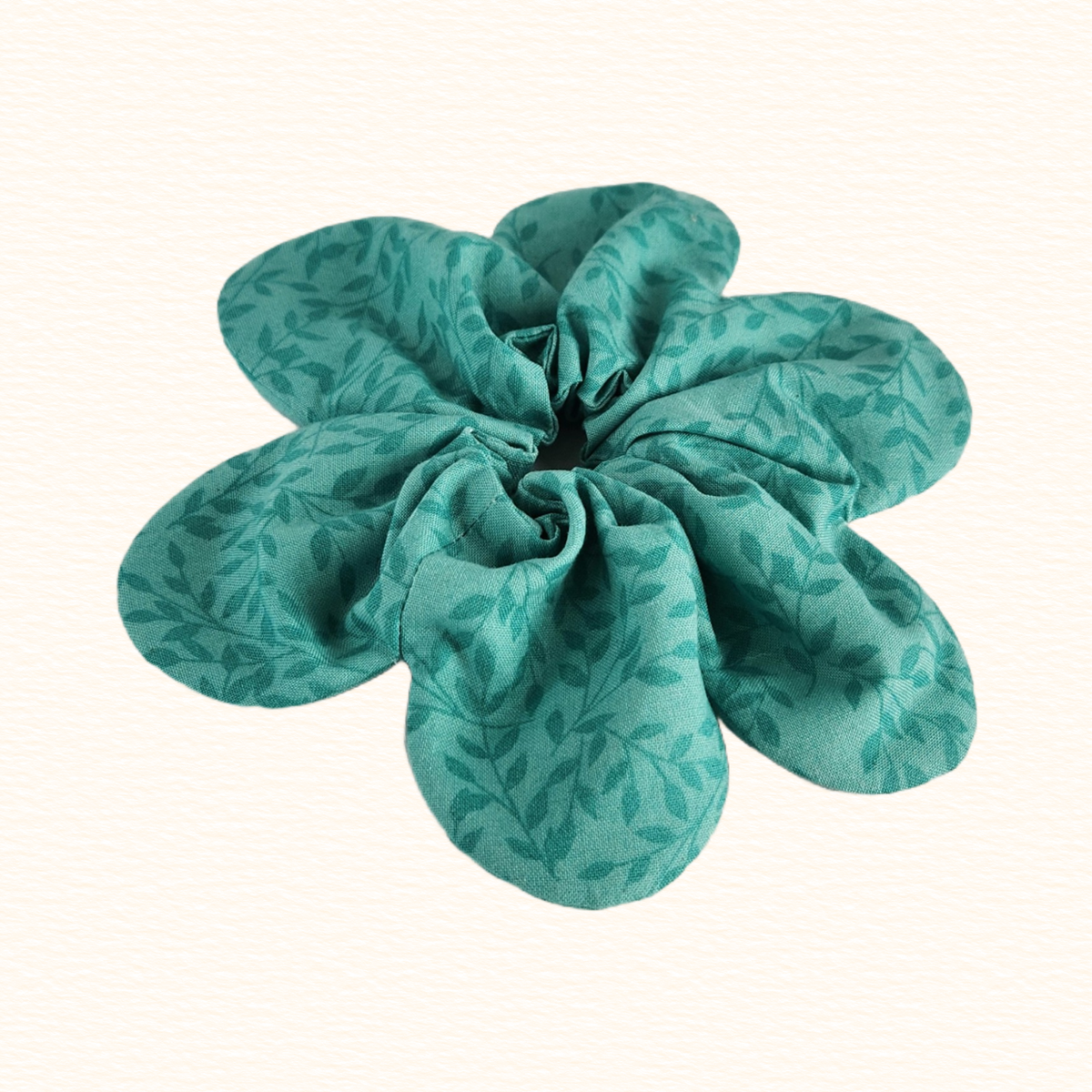 Leafy Flower Scrunchie